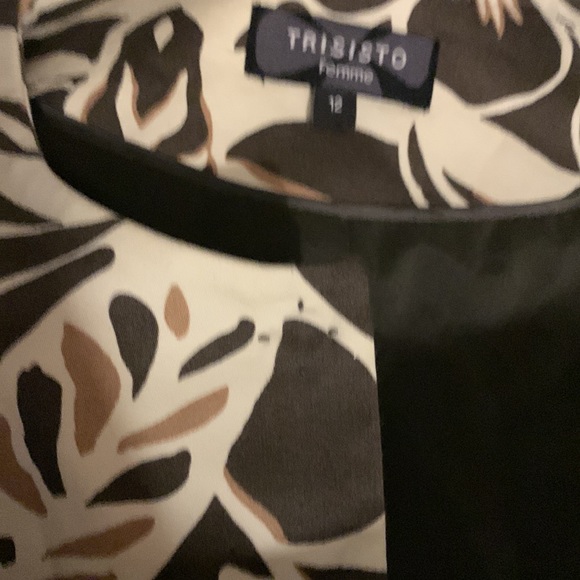 Trisisto Femme Floral Leaf Brown & White Safari Fitted Suit Jacket Blazer Padded - Picture 13 of 14